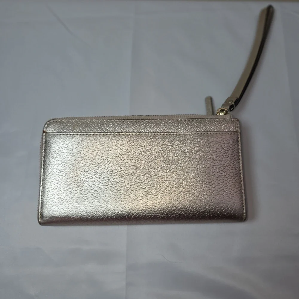 Kate Spade Wellesley Layton Gold  Champagne‎ Leather Wallet Wristlet Metallic